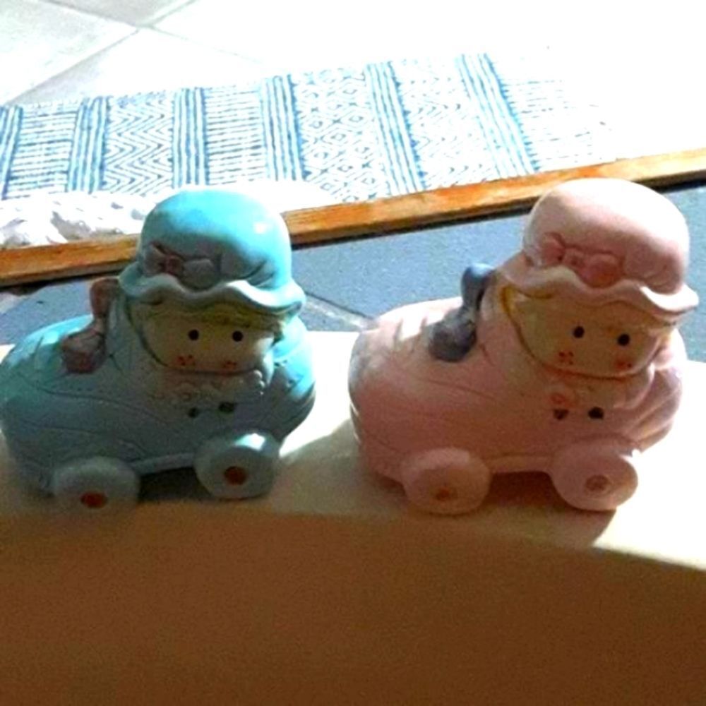 Ceramic vintage ‎ Car Banks Pink ,Blue $ 10 Each